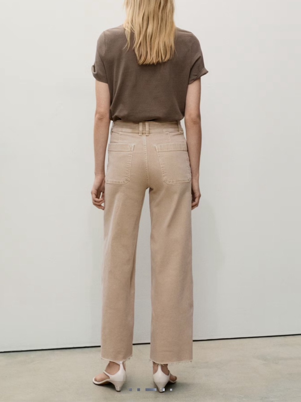 Mango MNG Catherin High Rise Culotte Jeans Khaki - Picture 11 of 11
